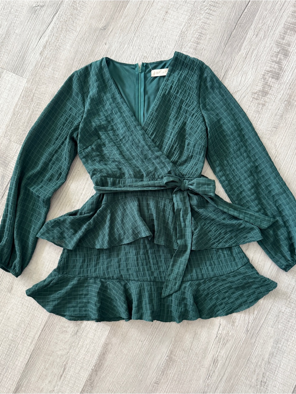 ✨ Altar’d State Forest Green Textured Ruffle Dress - Size S ✨